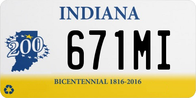 IN license plate 671MI