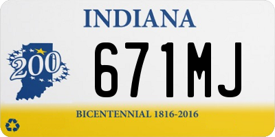 IN license plate 671MJ