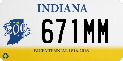 IN license plate 671MM