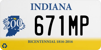 IN license plate 671MP