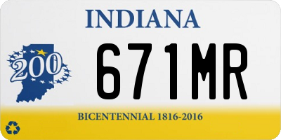 IN license plate 671MR