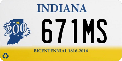 IN license plate 671MS