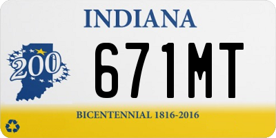 IN license plate 671MT