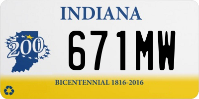 IN license plate 671MW