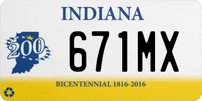 IN license plate 671MX