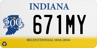IN license plate 671MY