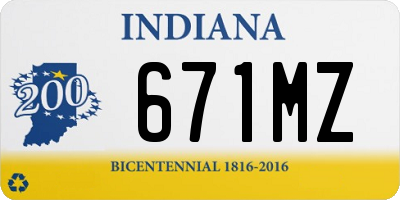 IN license plate 671MZ