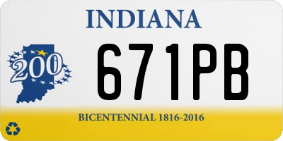 IN license plate 671PB