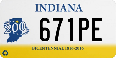 IN license plate 671PE