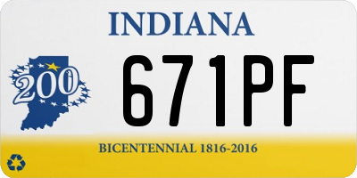 IN license plate 671PF