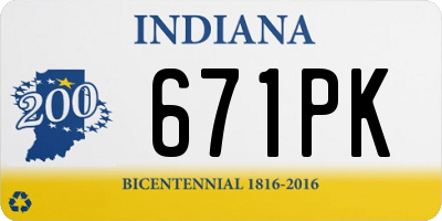 IN license plate 671PK