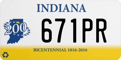 IN license plate 671PR