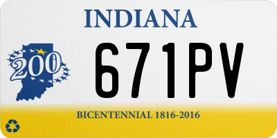 IN license plate 671PV