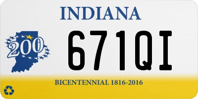 IN license plate 671QI