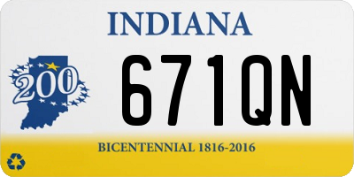 IN license plate 671QN