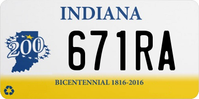IN license plate 671RA
