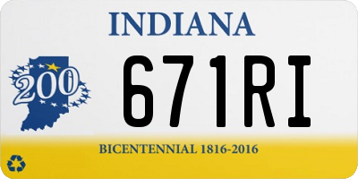 IN license plate 671RI