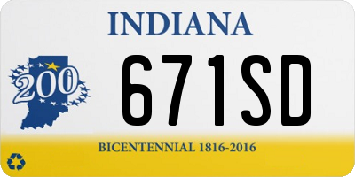 IN license plate 671SD