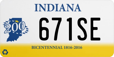 IN license plate 671SE