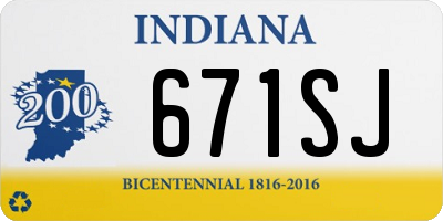 IN license plate 671SJ