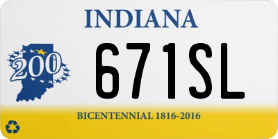 IN license plate 671SL