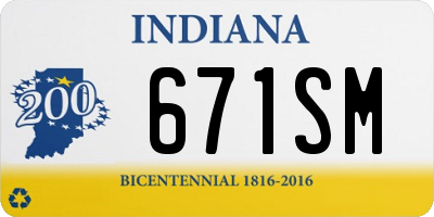 IN license plate 671SM