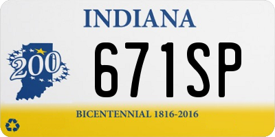 IN license plate 671SP