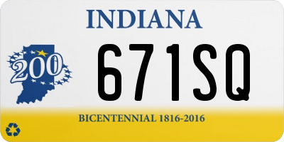 IN license plate 671SQ