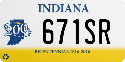 IN license plate 671SR