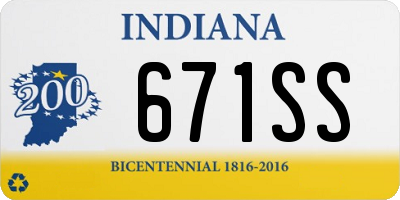 IN license plate 671SS