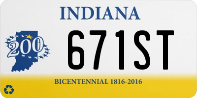 IN license plate 671ST