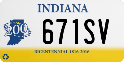 IN license plate 671SV