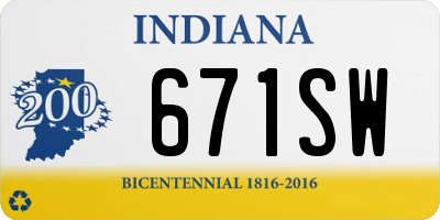 IN license plate 671SW