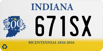 IN license plate 671SX