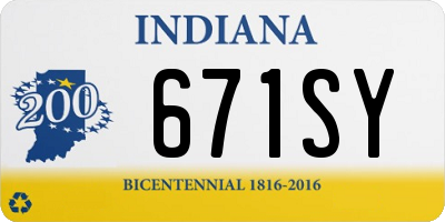 IN license plate 671SY