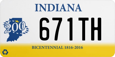 IN license plate 671TH