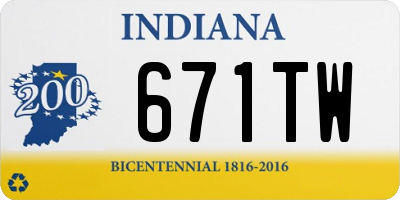 IN license plate 671TW