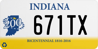 IN license plate 671TX