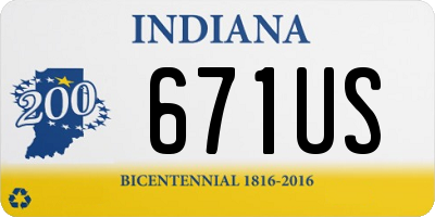 IN license plate 671US