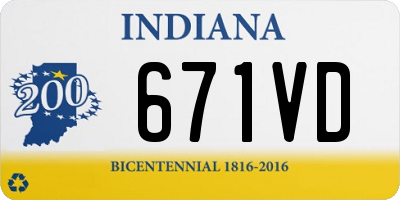 IN license plate 671VD