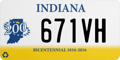 IN license plate 671VH