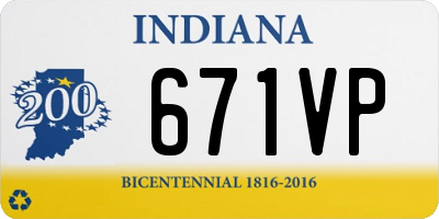 IN license plate 671VP