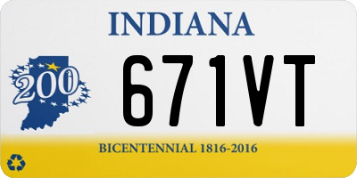 IN license plate 671VT