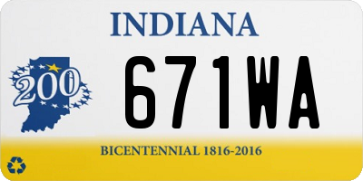 IN license plate 671WA