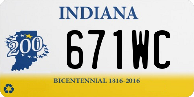 IN license plate 671WC