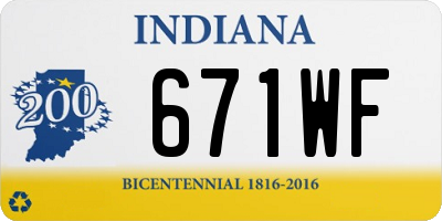 IN license plate 671WF