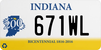 IN license plate 671WL