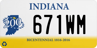 IN license plate 671WM