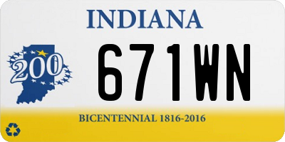 IN license plate 671WN