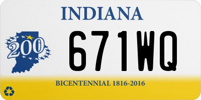 IN license plate 671WQ